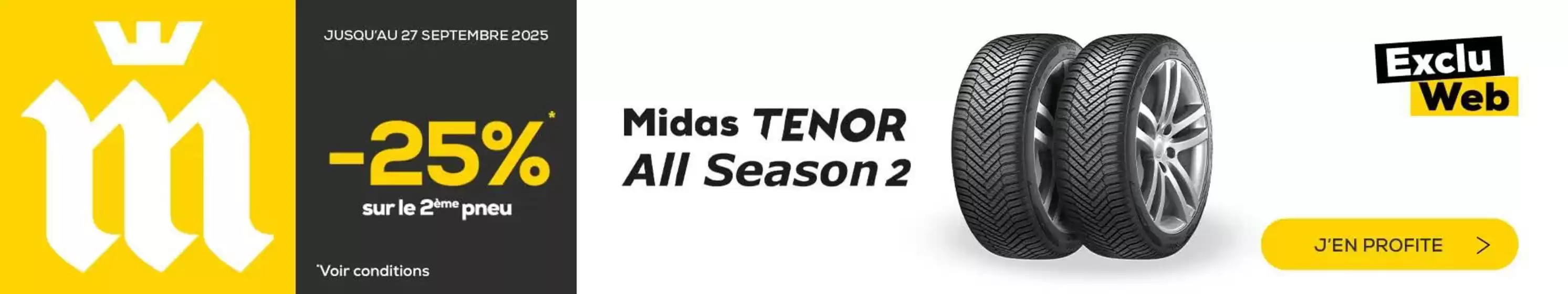 Catalogue Midas à Saint-Laurent-du-Var | OFFRE -25% SUR LE 2ème PNEU  | 2025-09-02T00:00:00.000Z - 2025-09-27T00:00:00.000Z