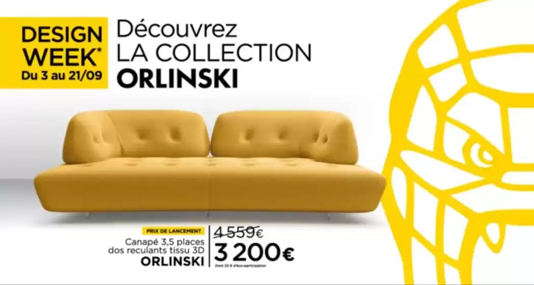Du 3 au 21 septembre, poussez les portes de nos magasins pour découvrir la rencontre audacieuse de l’art et du mobilier : la collection maison XXL x ORLINSKI.