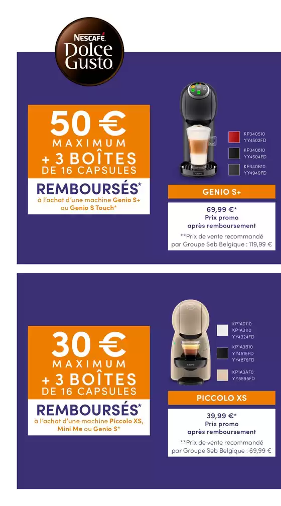 Dolce Gusto - Jusqu'à €50 cashback