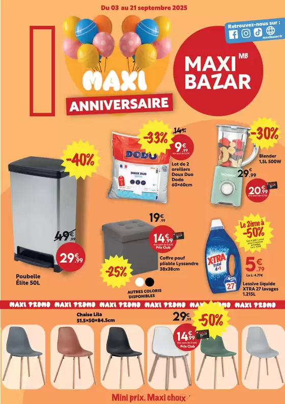 Catalogue Maxi Bazar à Rodez | Catalogue Maxi Bazar | 2025-09-03T00:00:00.000Z - 2025-09-21T00:00:00.000Z