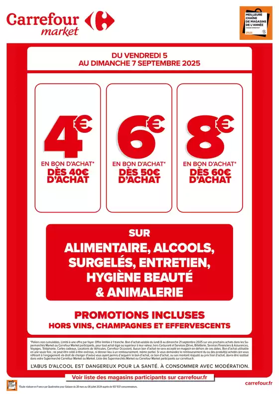 Catalogue Carrefour Drive à Varennes-sur-Allier | OPÉRATION BON D’ACHAT | 2025-09-05T00:00:00.000Z - 2025-09-07T00:00:00.000Z