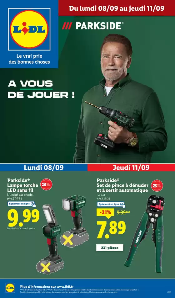 Catalogue Lidl | Préparez vos travaux et équipez-vous avec Parkside et Crivit, disponibles chez Lidl | 2025-09-08T00:00:00.000Z - 2025-09-11T00:00:00.000Z