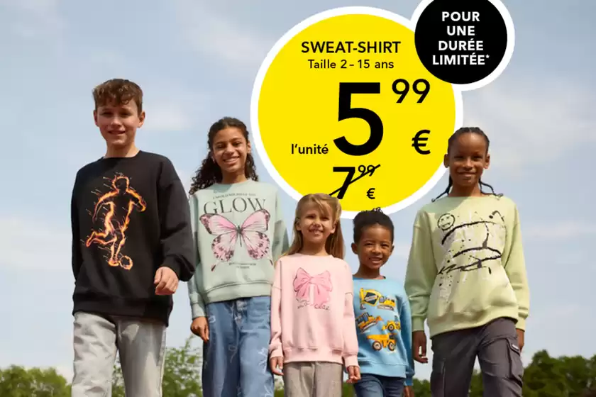 OFFRE SPÉCIALE ! SWEAT-SHIRT À SEULEMENT 5,99 €