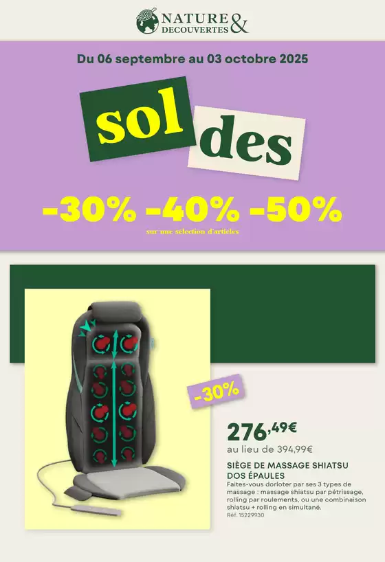 Catalogue Nature et Découvertes à Moulins (Allier) | Soldes | 2025-09-08T00:00:00.000Z - 2025-10-03T00:00:00.000Z