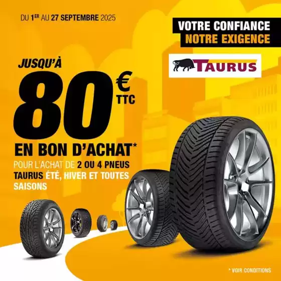 PROMO PNEU TAURUS | JUSQU'A 80€ EN BON D'ACHAT !