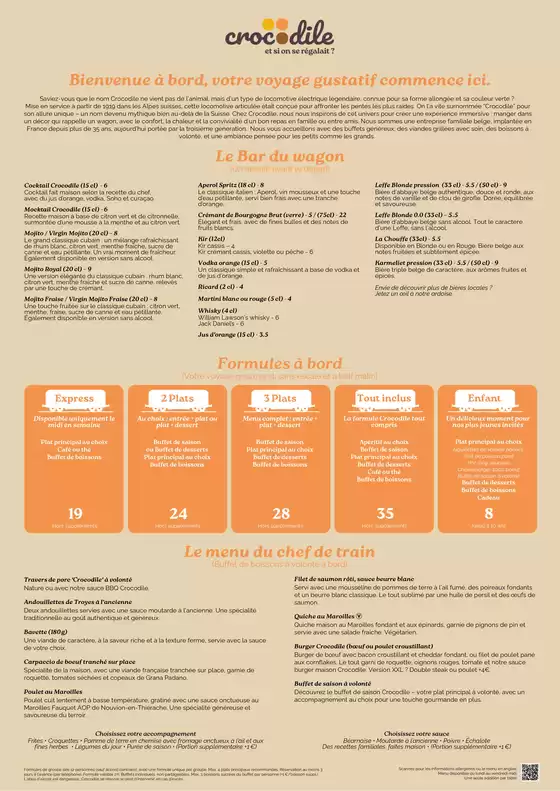 Catalogue Crocodile | Carte menu - Automne '25 | 2025-09-11T00:00:00.000Z - 2025-11-30T00:00:00.000Z
