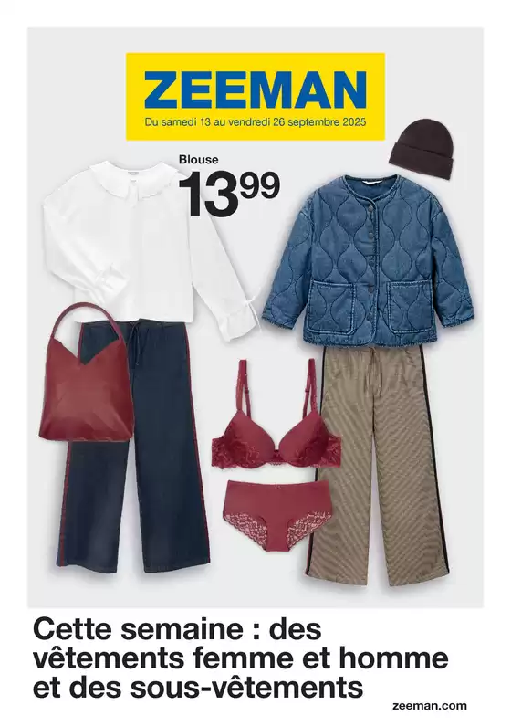 Cette semaine : des vêtements femme et homme et des sous-vêtements