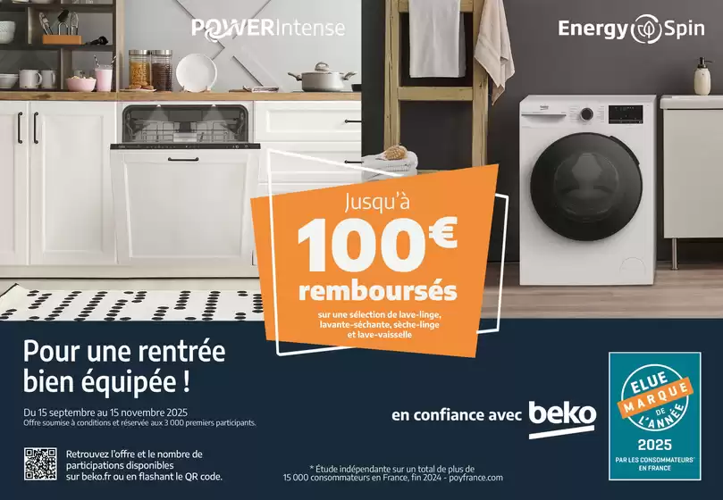 Catalogue Copra à Tramayes | Beko vous rembourse jusqu'à 100€ | 2025-09-15T00:00:00.000Z - 2025-11-15T00:00:00.000Z
