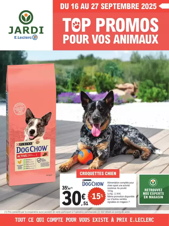 Catalogue E.Leclerc Jardi à Rennes | TRAFIC ANIMALERIE 8 | 2025-09-15T00:00:00.000Z - 2025-09-27T00:00:00.000Z
