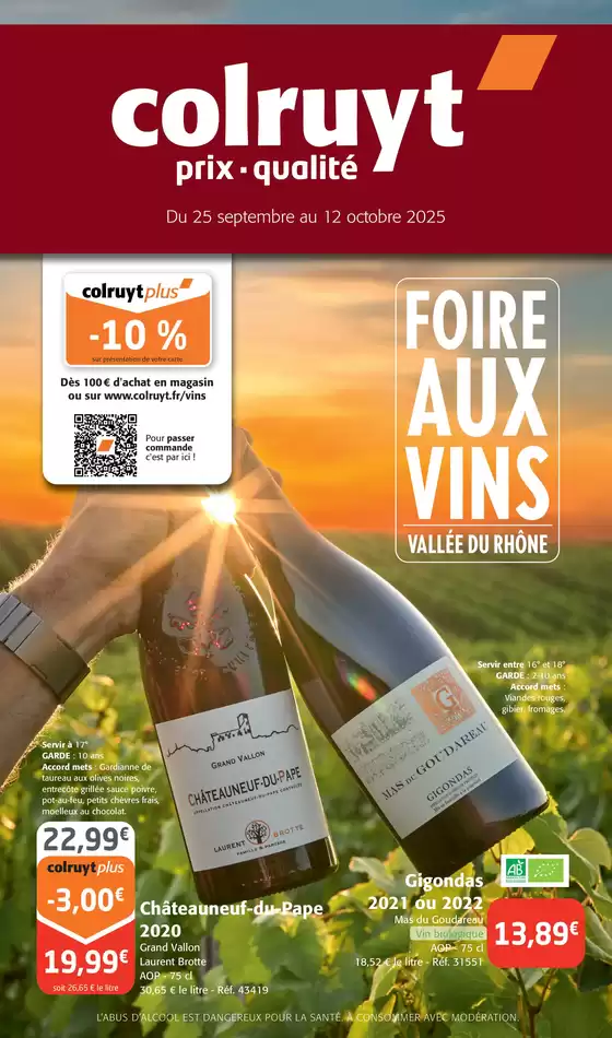 Catalogue Colruyt à Vimory | FOIRE AUX VINS JURA VALLÉE DU RHÔNE | 2025-09-24T00:00:00.000Z - 2025-10-12T00:00:00.000Z