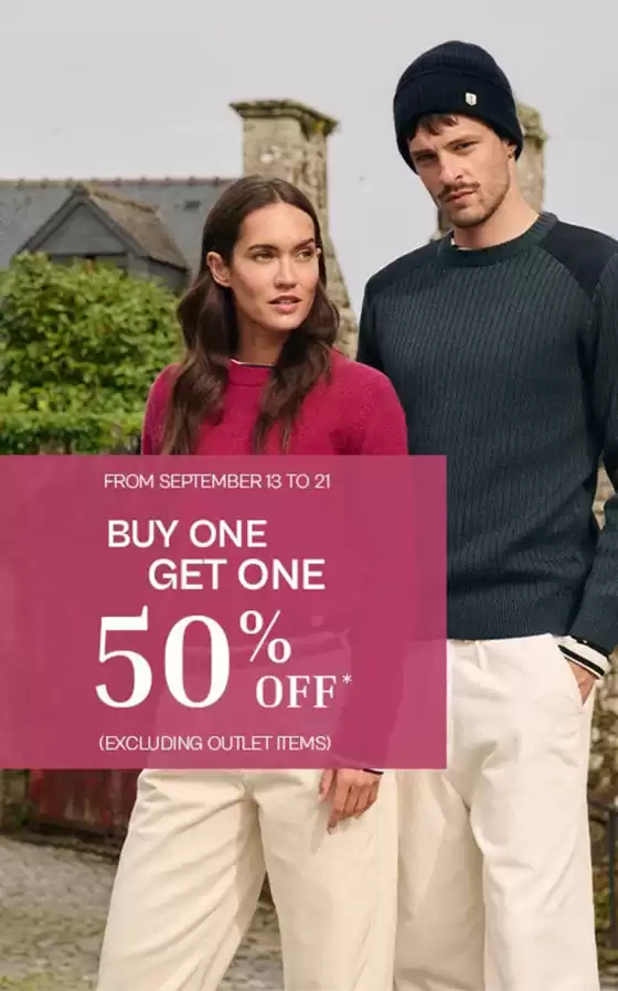 Buy one get one 50% off
