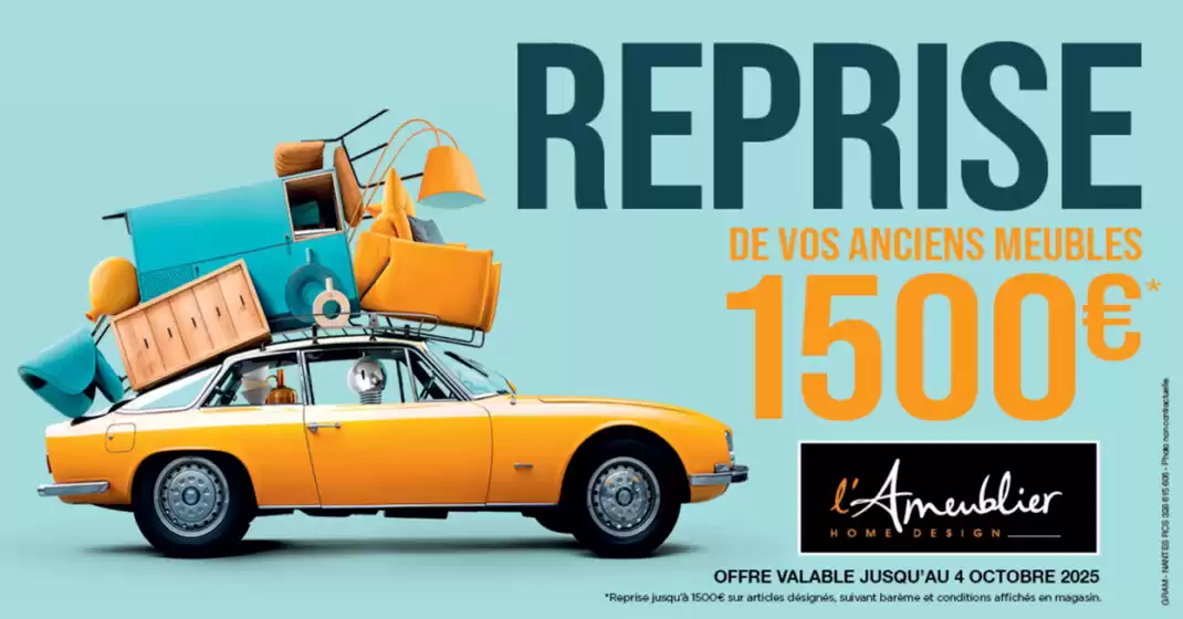 Jusqu’au 4 octobre 2025, votre magasin L’Ameublier les reprend jusqu’à 1500€