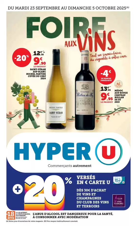 Catalogue Hyper U à Touques | Foire aux Vins d'Automne | 2025-09-23T00:00:00.000Z - 2025-10-05T00:00:00.000Z
