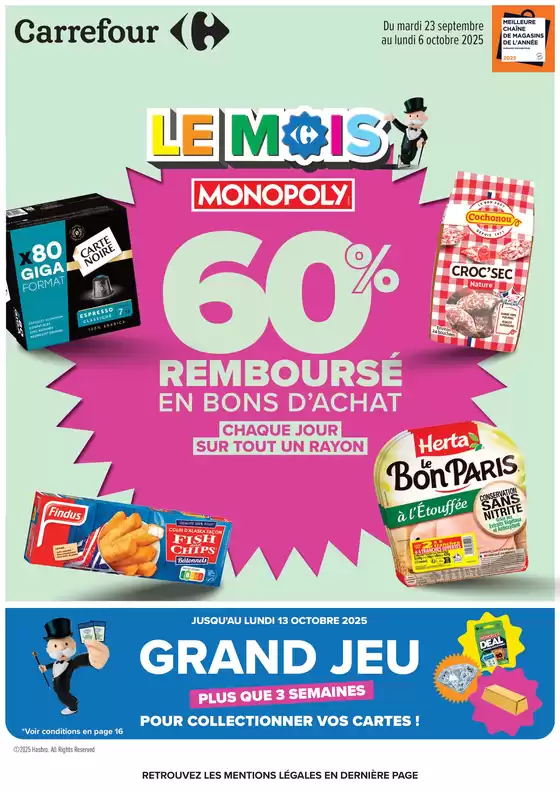 Catalogue Carrefour Drive à Hucqueliers | LE MOIS MONOPOLY ! | 2025-09-23T00:00:00.000Z - 2025-10-06T00:00:00.000Z