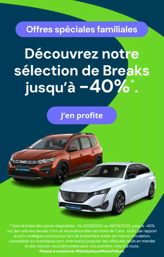 Découvrez notre sélection de Breaks jusqu'à -40%