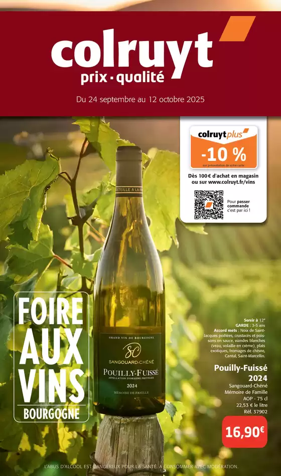 Catalogue Colruyt à Olonne-sur-Mer | FOIRE AUX VINS BOURGOGNE | 2025-09-29T00:00:00.000Z - 2025-10-12T00:00:00.000Z