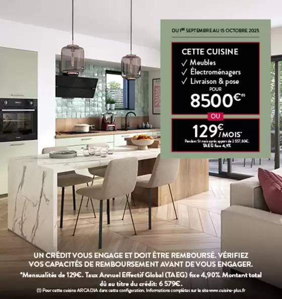 Financez votre cuisine à un taux préférentiel de 4,90%* TAEG fixe grâce à notre partenaire privilégié Franfinance.