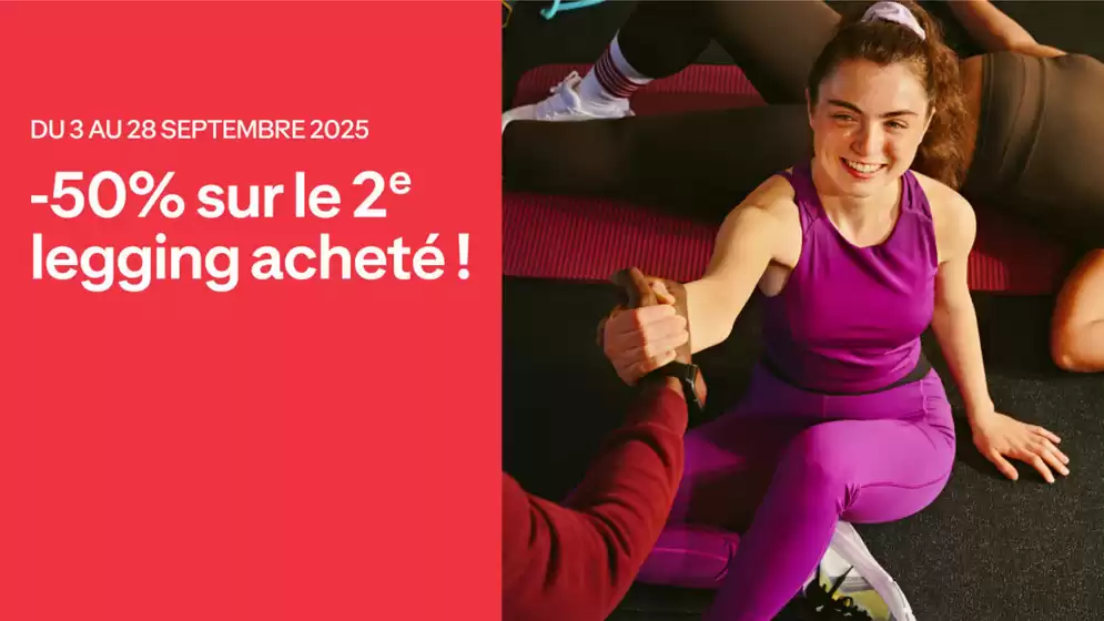 1 legging acheté le 2ème à -50%
