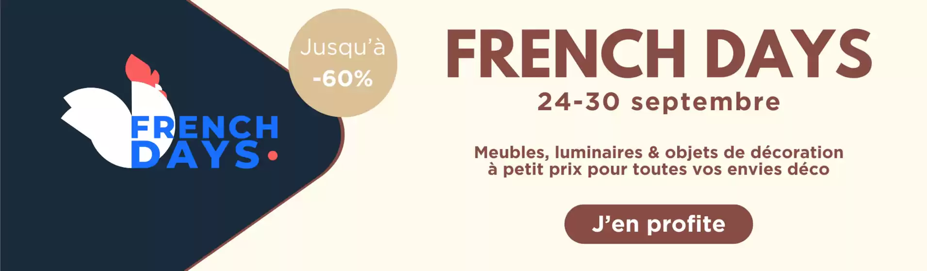 French Days : démarques jusqu'à -60% - du 24 au 30 septembre 2025