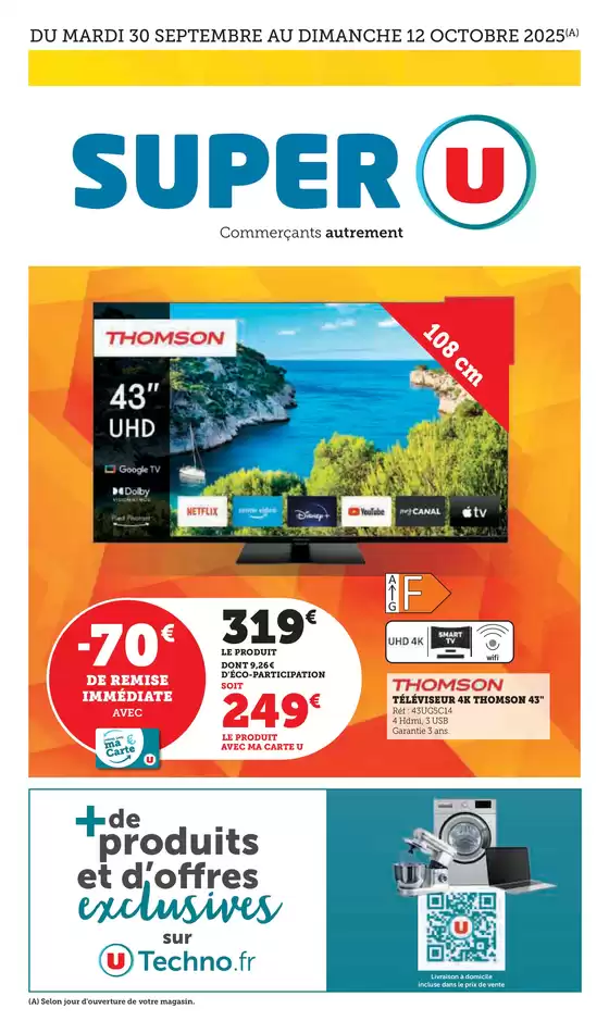 Catalogue Super U à Bourg-Blanc | Catalogue SUPER U | 2025-09-30T00:00:00.000Z - 2025-10-12T00:00:00.000Z