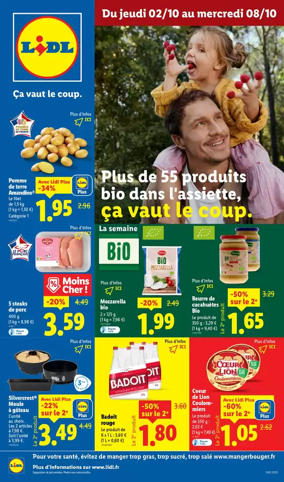 Catalogue Lidl à Olonne-sur-Mer | Plongez dans l'univers gourmand de Lidl avec la gamme bio | 2025-10-02T00:00:00.000Z - 2025-10-08T00:00:00.000Z