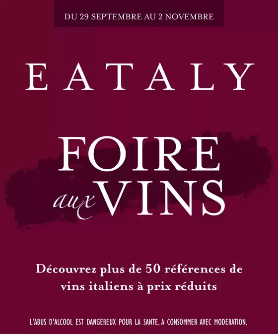 Catalogue Eataly à Vraux | Foire aux Vins | 2025-09-29T00:00:00.000Z - 2025-11-02T00:00:00.000Z
