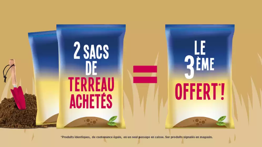 Du 26 au 28 septembre 2025, profitez de notre offre spéciale sur les terreaux pour préparer vos plantations d'automne.