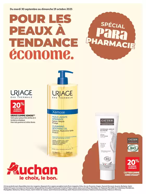 Catalogue Auchan Hypermarché à Ruaudin | Pour les peaux à tendance économe | 2025-09-30T00:00:00.000Z - 2025-10-19T00:00:00.000Z