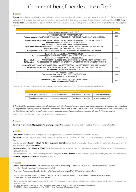 OFFRE Whirlpool: jusqu'à 200€ remboursés !