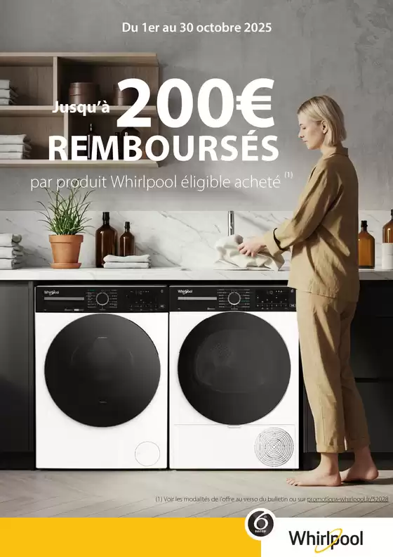 WHIRLPOOL vous rembourse jusqu'à 200€