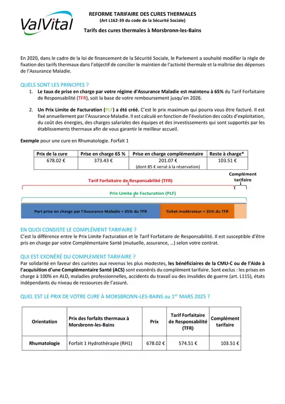 Réforme tarifaire Morsbronn-les-Bains