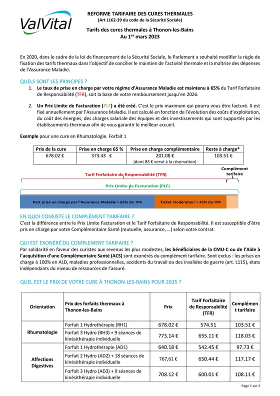 Réforme tarifaire Thonon-les-Bains