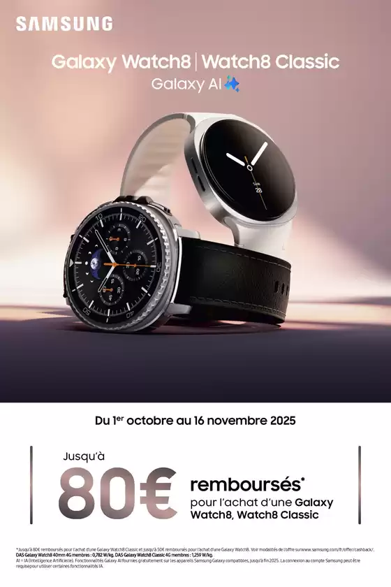 Jusqu'à 80€ remboursés avec Samsung
