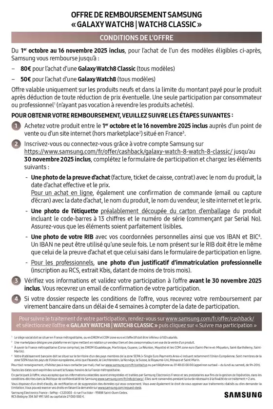 Jusqu'à 80€ remboursés avec Samsung