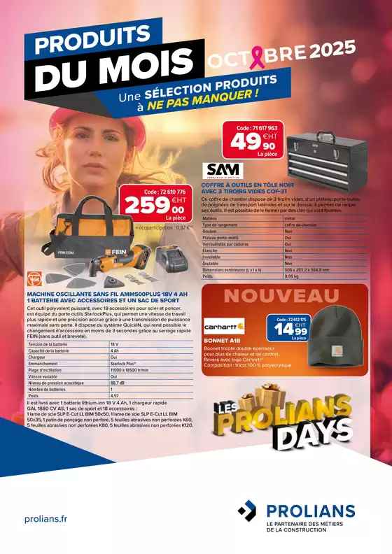 Catalogue Prolians | PRODUITS DU MOIS | 2025-10-02T00:00:00.000Z - 2025-10-31T00:00:00.000Z
