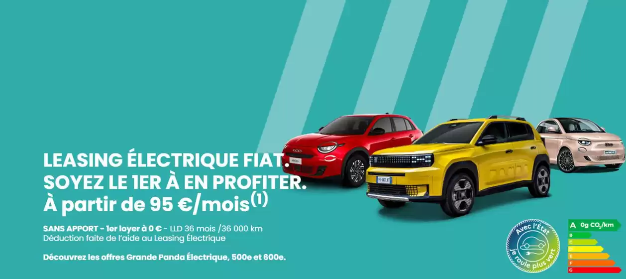 À partir de 95 € / mois (1) SANS APPORT, 1er loyer à 0 €.