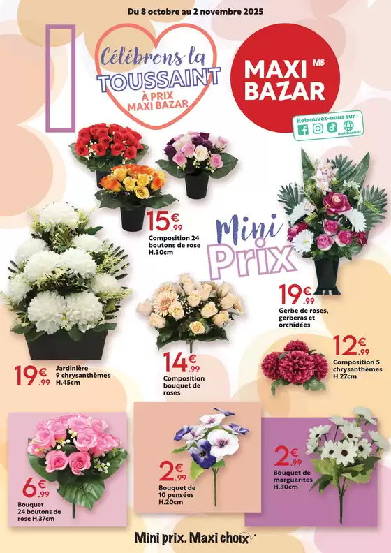 Catalogue Maxi Bazar "La Toussaint à prix Maxi Bazar"