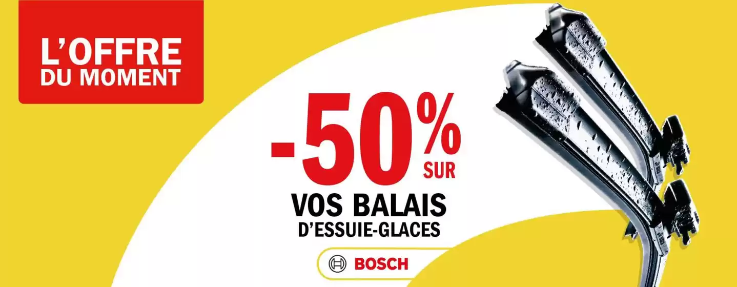 -50% sur tous vos essuie-glaces Gamme Pro BOSCH