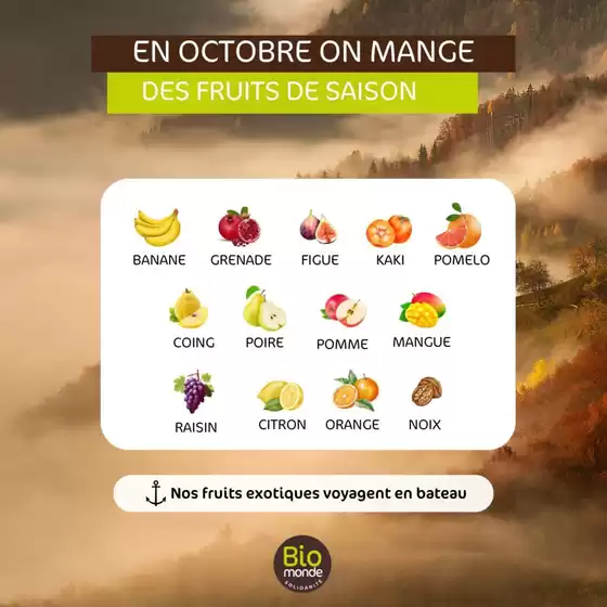 Catalogue Biomonde à Lyon | Octobre fruits & legumes | 2025-10-06T00:00:00.000Z - 2025-10-31T00:00:00.000Z