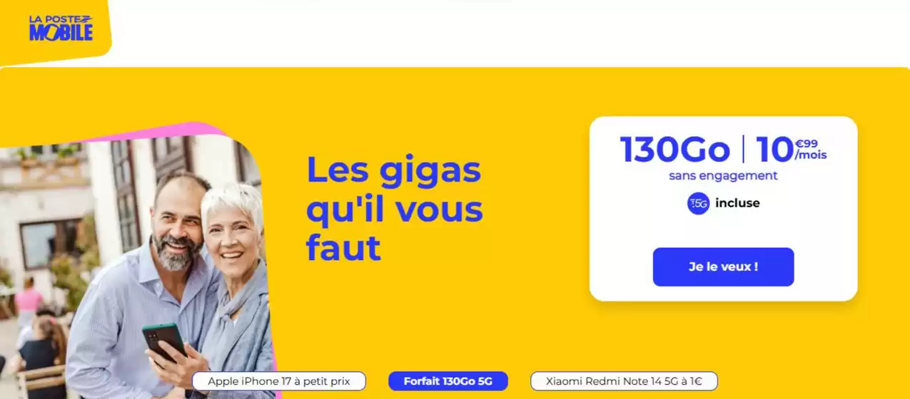 Catalogue La Poste Mobile à Argenteuil | Les gigas qu'il vous faut | 2025-10-07T00:00:00.000Z - 2025-11-07T00:00:00.000Z