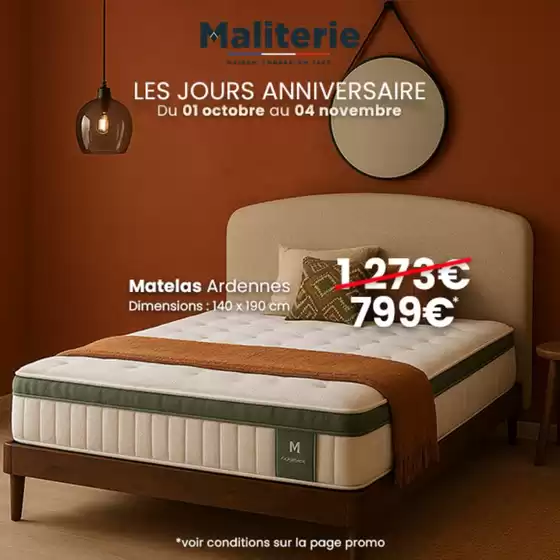 Catalogue Ma Literie à Lège-Cap-Ferret | LES JOURS ANNIVERSAIRE | 2025-10-08T00:00:00.000Z - 2025-11-04T00:00:00.000Z