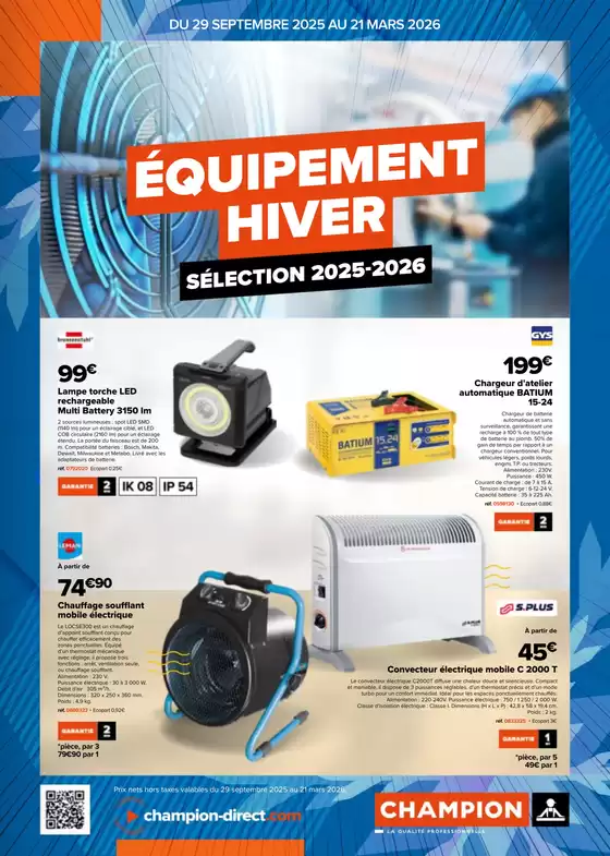 Catalogue Champion Direct à Guebwiller | Équipement Hiver - Sélection 2025-2026 | 2025-10-08T00:00:00.000Z - 2026-03-21T00:00:00.000Z