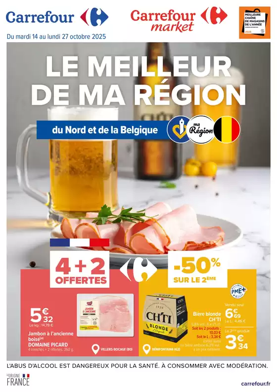 Catalogue Carrefour à Le Coteau | LE MEILLEUR DE MA RÉGION - NORD ET BELGIQUE | 2025-10-14T00:00:00.000Z - 2025-10-27T00:00:00.000Z