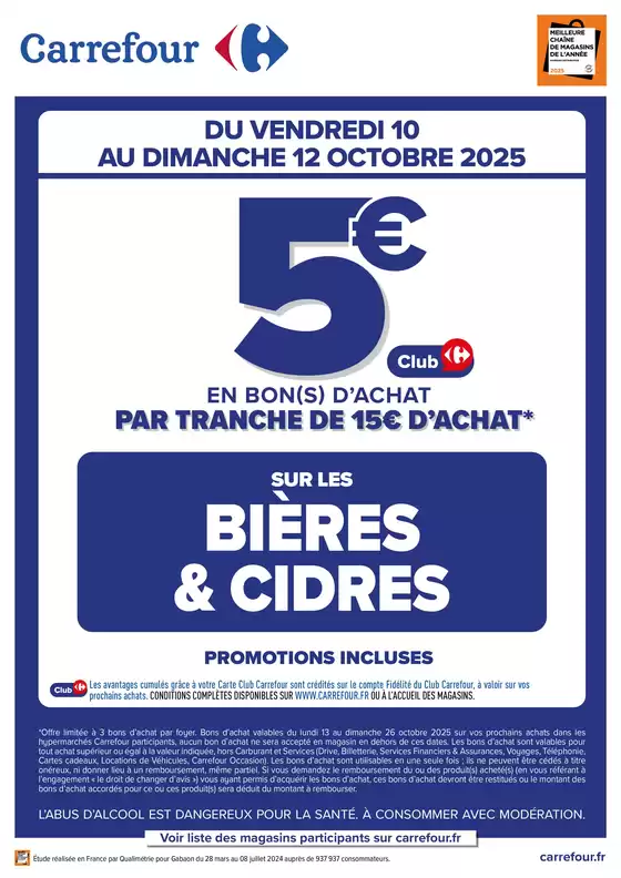 Catalogue Carrefour Drive à Dury (Somme) | OPÉRATION BON(S) D’ACHAT BIÈRES ET CIDRES | 2025-10-10T00:00:00.000Z - 2025-10-12T00:00:00.000Z