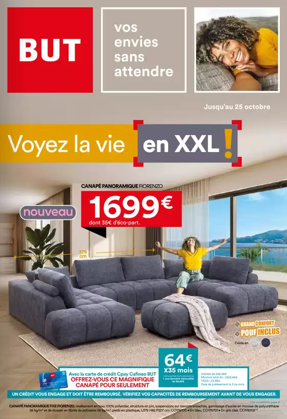 Catalogue BUT à Bollène | Voyez la vie en XXL ! | 2025-10-10T00:00:00.000Z - 2025-10-25T00:00:00.000Z