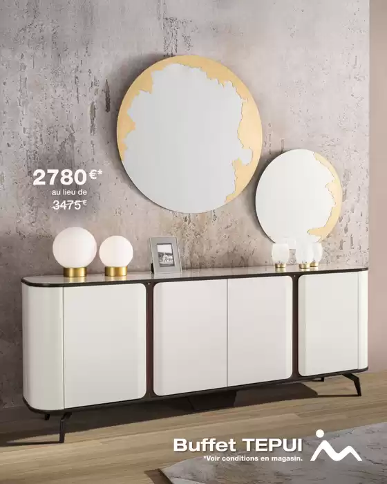 Catalogue monsieur meuble à Bollène | En PROMOTION* ce mois-ci : Élégant et fonctionnel, le buffet TEPUI à 2 780 € au lieu de 3 475 € s’inspire du style Bauhaus ! | 2025-10-10T00:00:00.000Z - 2025-10-31T00:00:00.000Z