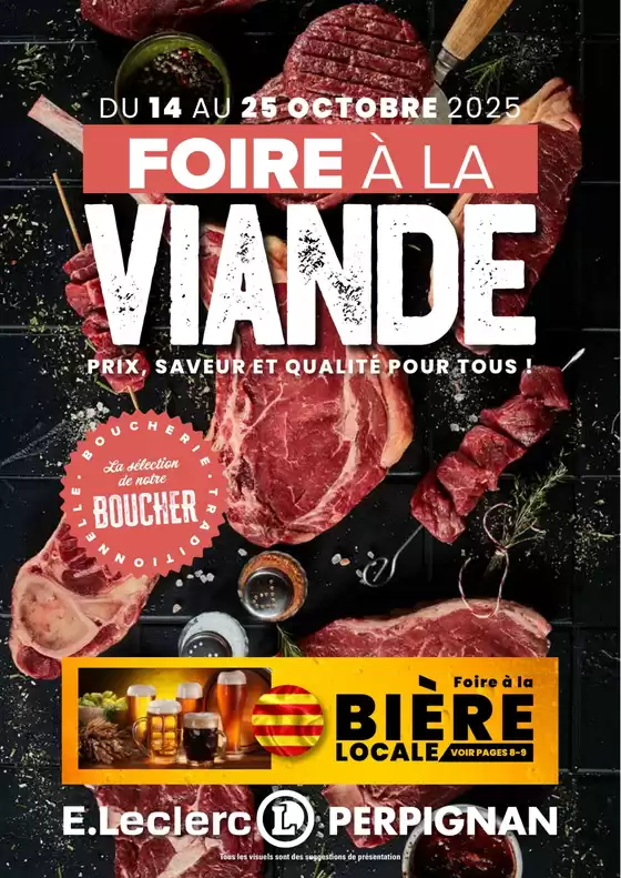 Catalogue E.Leclerc à Montpellier | FOIRE À LA VIANDE + BIÈRES LOCALES | 2025-10-14T00:00:00.000Z - 2025-10-25T00:00:00.000Z