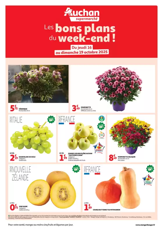 Catalogue Auchan Supermarché à Issoire | Les bons plans du week-end dans votre super ! | 2025-10-16T00:00:00.000Z - 2025-10-19T00:00:00.000Z
