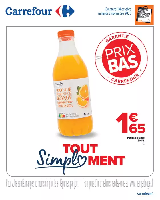 Catalogue Carrefour Express à Grenoble | TOUT SIMPLEMENT | 2025-10-14T00:00:00.000Z - 2025-11-03T00:00:00.000Z