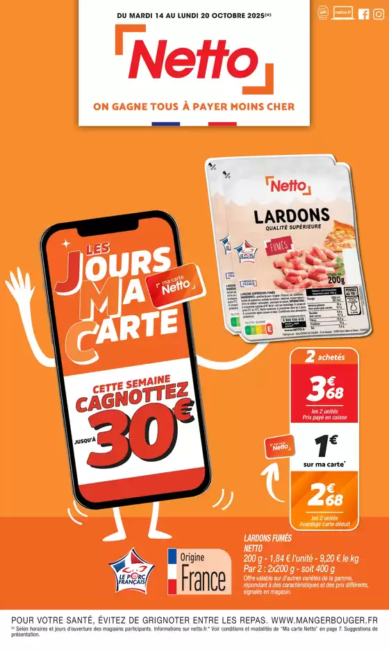 Catalogue Netto à Morangis (Essonne) | Les Jours Ma Carte | 2025-10-16T00:00:00.000Z - 2025-10-20T00:00:00.000Z